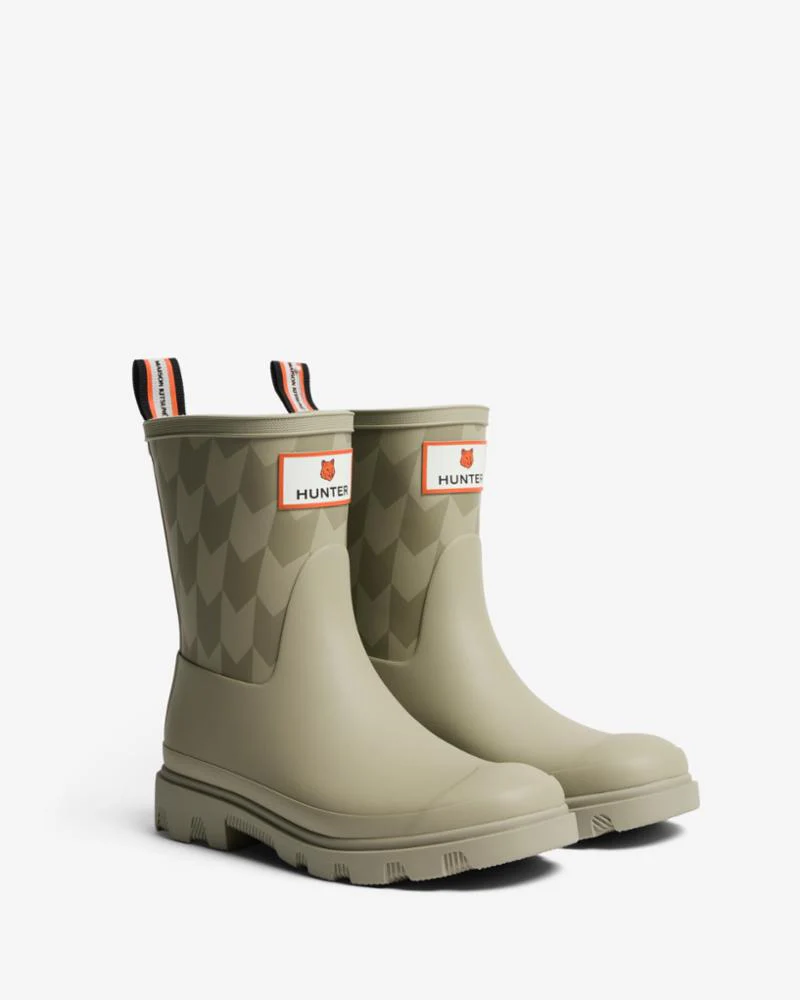Hunter Men MK X HUNTER UNISEX CHEVRON DOWNPOUR BOOT ASH TREE/SILVER SAGE 0399 - Image 5